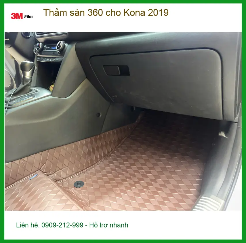 Anh Khải lắp thảm sàn 360 cho Hyundai Kona 2019 tại Quận Bình Chánh