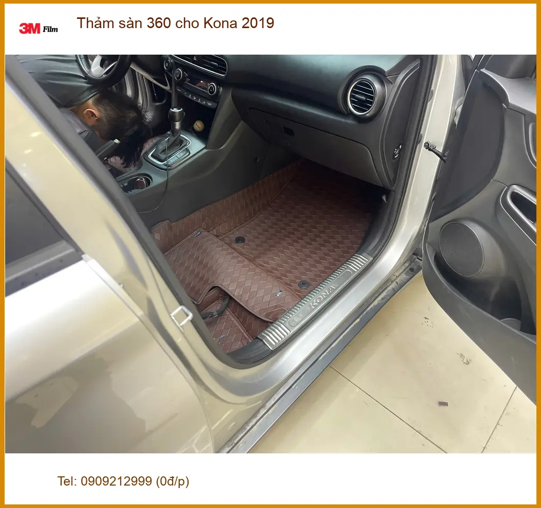 Anh Khải lắp thảm sàn 360 cho Hyundai Kona 2019 tại Quận Bình Chánh ảnh thực tế 4