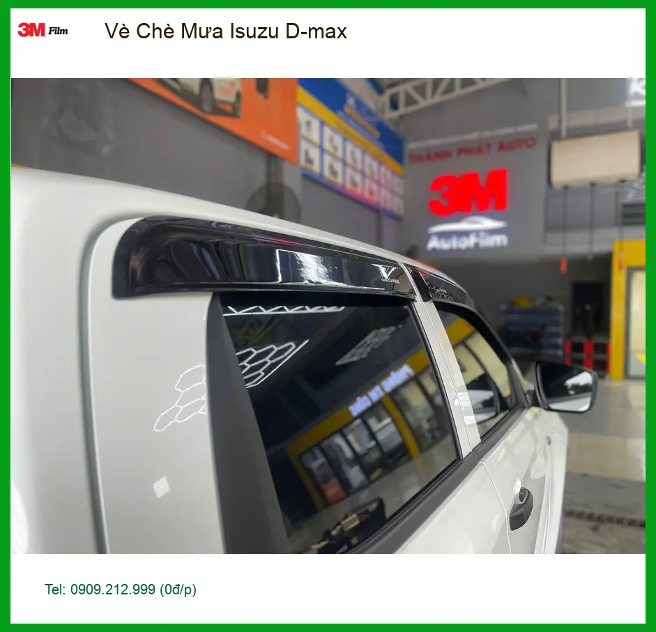 Chị Thảo lắp Vè Chè Mưa Isuzu D-max cho xe ít bị bẩn nước mưa ở Quận 1