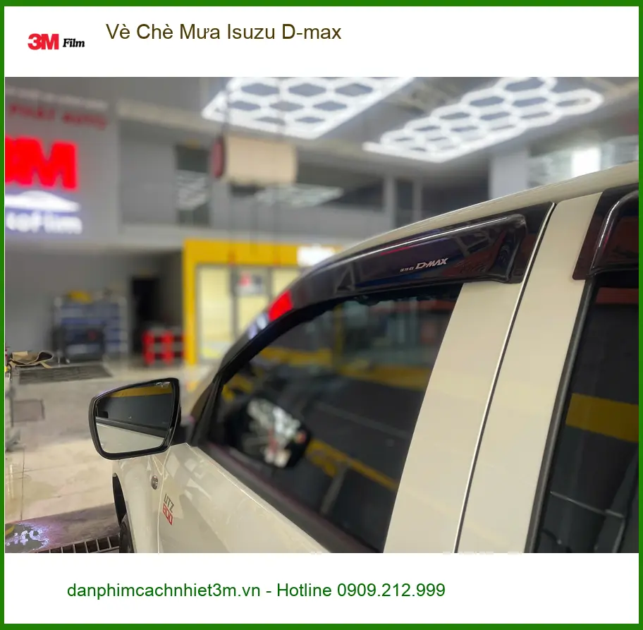 Anh Khải lắp Vè Che Mưa Isuzu D-max tại Quận 10 chống mưa tạt, giảm bụi bẩn ảnh thực tế 2