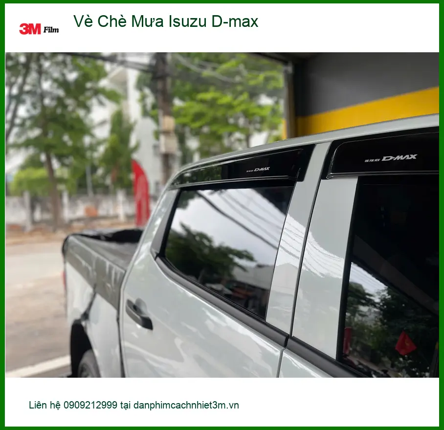 Anh Khải lắp Vè Che Mưa Isuzu D-max tại Quận 10 chống mưa tạt, giảm bụi bẩn ảnh thực tế 3