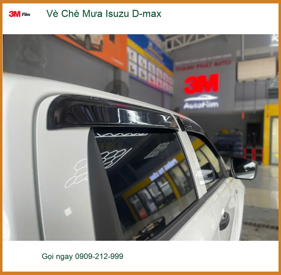 Anh Tùng lắp Vè Che Mưa Isuzu D-max tại Hóc Môn tránh nước hắt ảnh thực tế 4