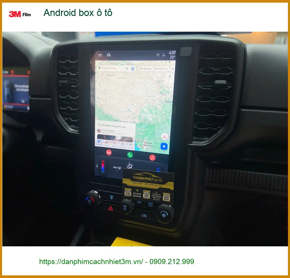 Chú Phong lắp Android box ô tô cho Hyundai Accent tại Quận 2 để giải trí khi chờ con