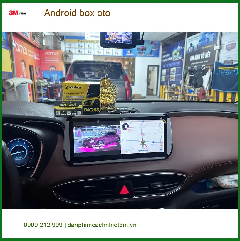 Chị Hương lắp Android box oto cho Honda CRV tại Quận 9 để xem Youtube và định vị tiện lợi ảnh thực tế 2