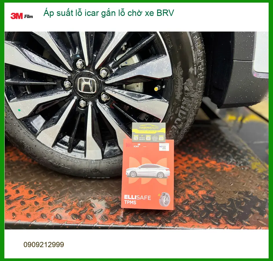 Anh Khải lắp cảm biến áp suất lốp iCar gắn lỗ chờ xe BRV tại Hóc Môn để an tâm khi lái xe ảnh thực tế 3