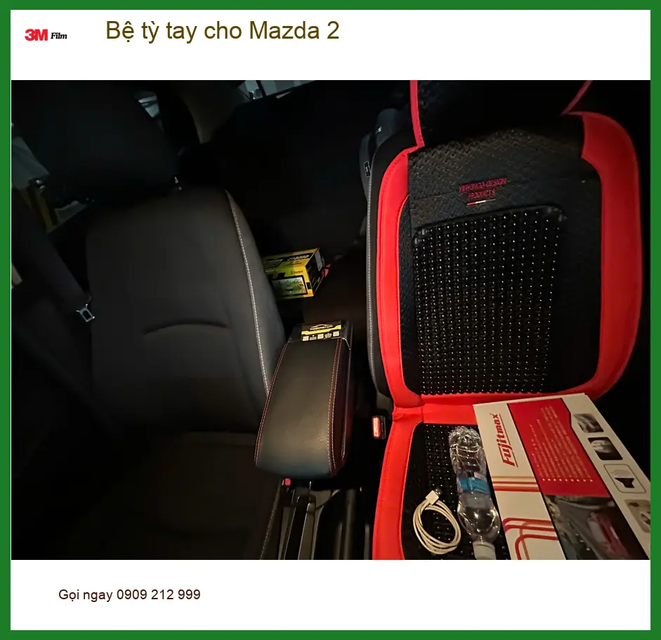 Anh Tấn lắp bệ tỳ tay cho Mazda 2 tại Quận 2 để đi đường dài đỡ mỏi tay ảnh thực tế 2