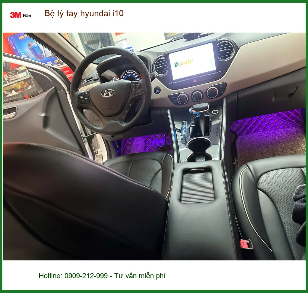 Chị Mai lắp bệ tỳ tay Hyundai i10 tại Thủ Đức cho xe đi phố đỡ mỏi ảnh thực tế 2