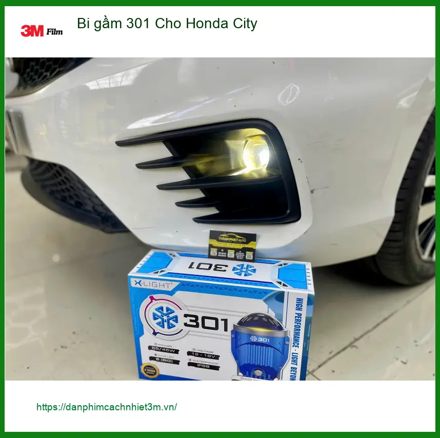Chị Mai lắp bi gầm 301 cho Honda City ở Bình Chánh vì đèn zin mờ khó nhìn