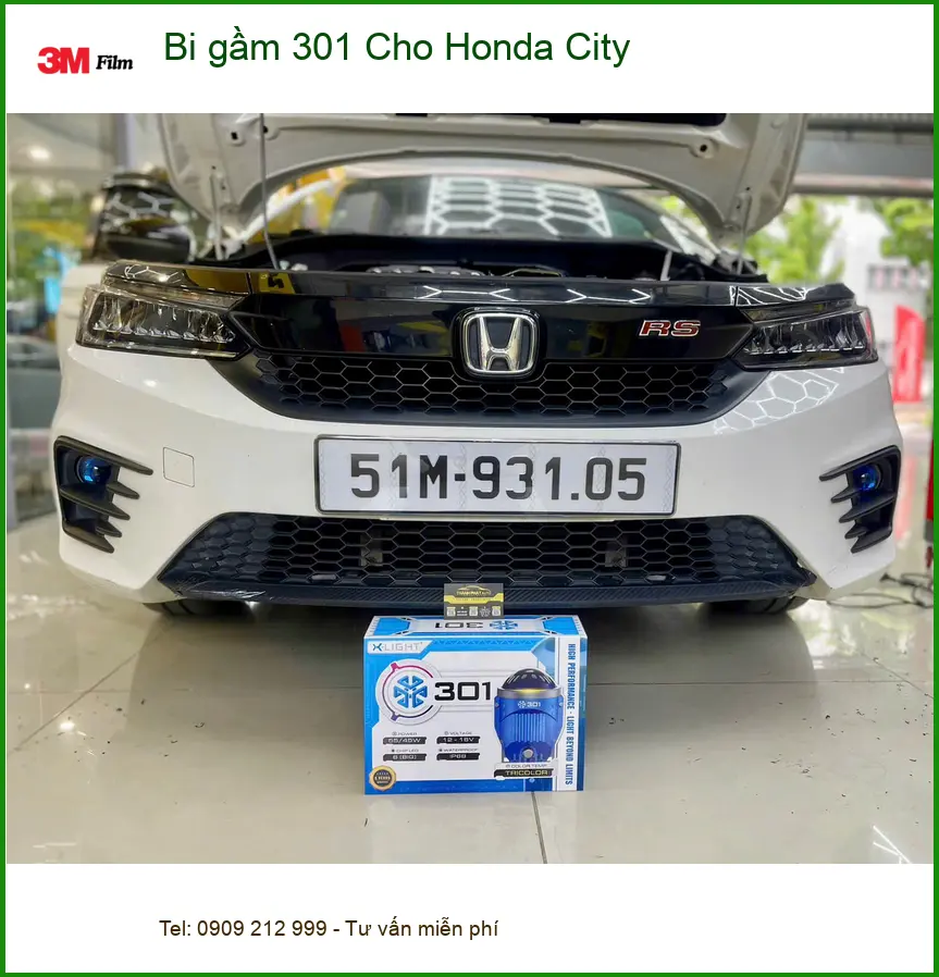 Anh Khải lắp bi gầm 301 cho Honda City tại Quận 8 để tăng cường ánh sáng ban đêm ảnh thực tế 2