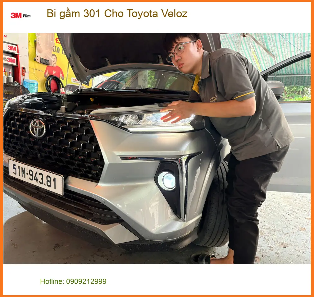 Anh Phong độ bi gầm 301 cho Toyota Veloz tại Quận 5 vì đèn zin yếu ảnh thực tế 2