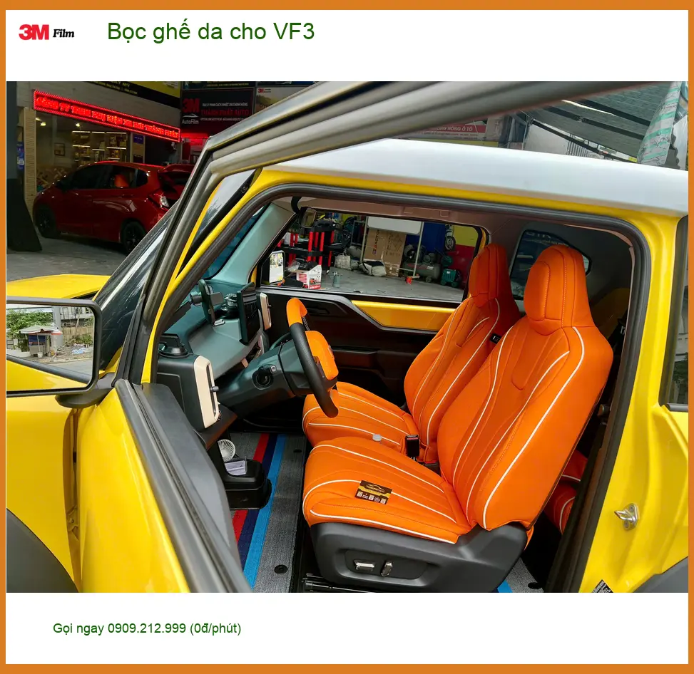 Chị Mai Anh bọc ghế da cho VinFast VF3 tại Quận 7 để nâng tầm không gian nội thất xe ảnh thực tế 2