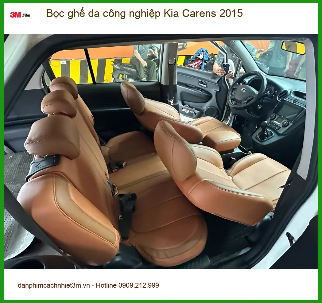 Chị Hà My bọc ghế da công nghiệp Kia Carens 2015 Quận 2, nội thất mới sang ảnh thực tế 4