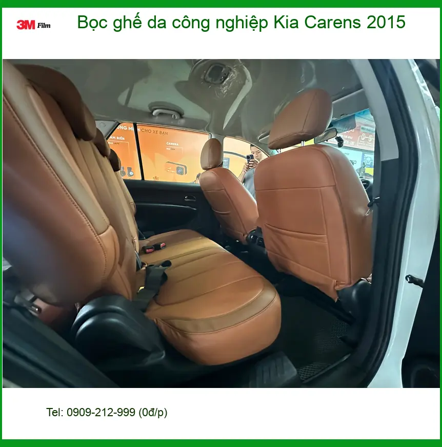 Chị Hà My bọc ghế da công nghiệp Kia Carens 2015 Quận 2, nội thất mới sang ảnh thực tế 5
