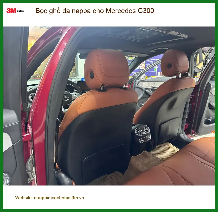 Anh Tấn bọc ghế da nappa cho Mercedes C300 Quận 2 để nội thất sang trọng, bền đẹp ảnh thực tế 2