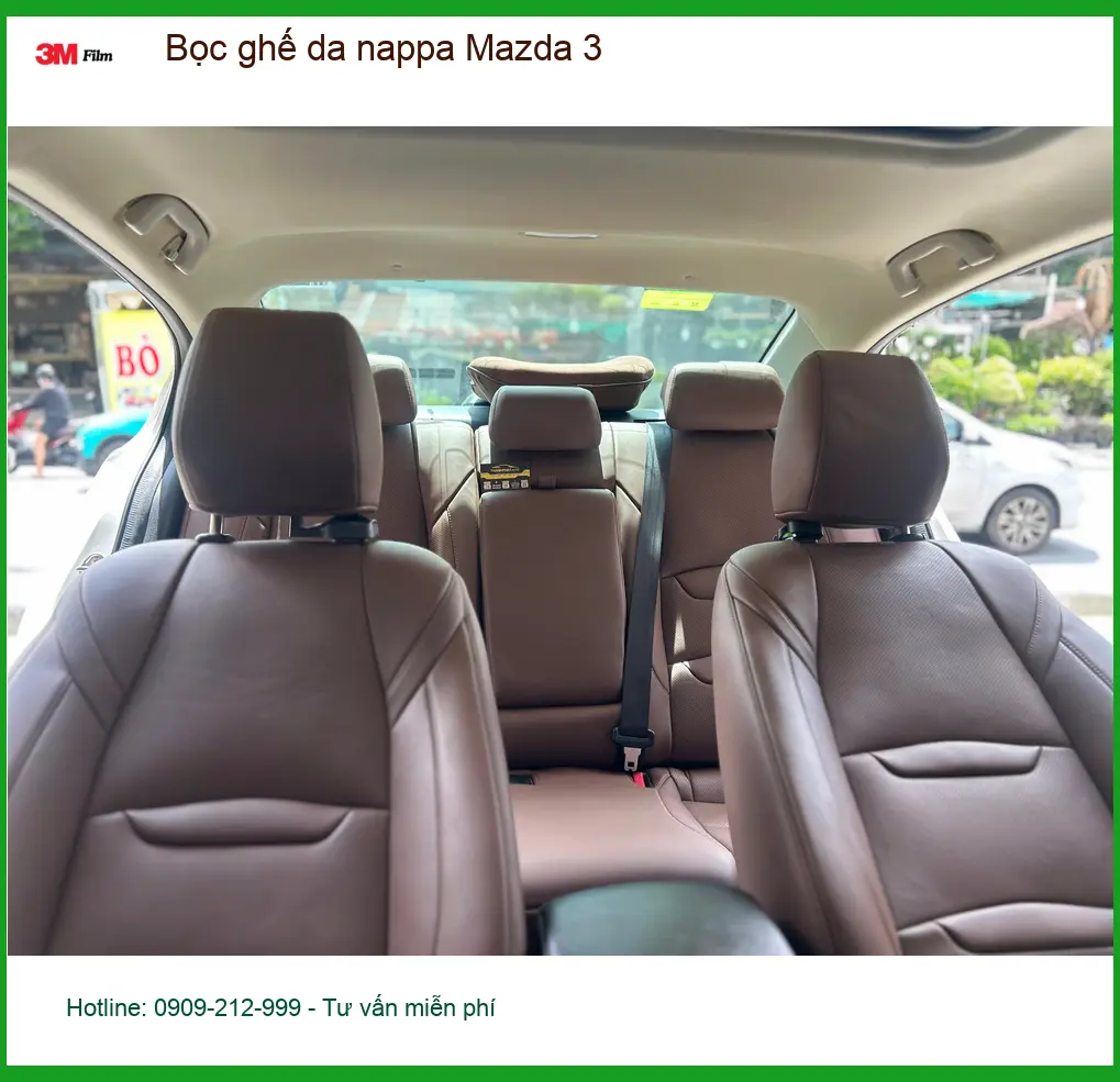 Anh Bảo bọc ghế da nappa Mazda 3 tại Quận Thủ Đức để nội thất sang trọng hơn ảnh thực tế 3