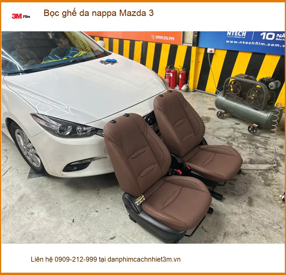 Anh Hùng bọc ghế da nappa Mazda 3 tại Quận 9 cho nội thất thêm sang trọng