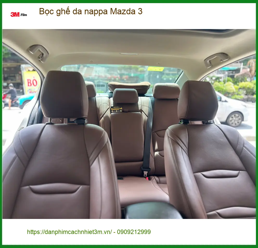 Anh Hùng bọc ghế da nappa Mazda 3 tại Quận 9 cho nội thất thêm sang trọng ảnh thực tế 2