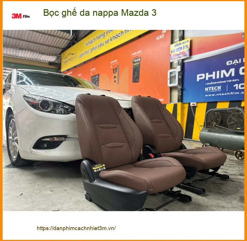 Anh Hùng bọc ghế da nappa Mazda 3 tại Quận 9 cho nội thất thêm sang trọng ảnh thực tế 3