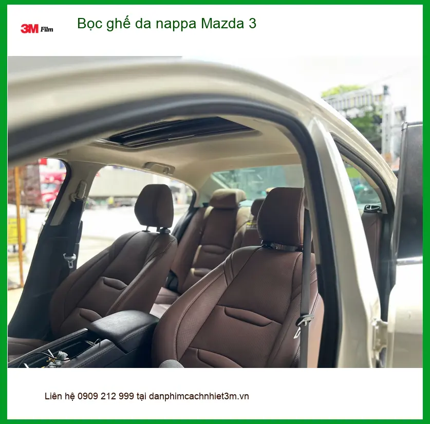 Anh Hùng bọc ghế da nappa Mazda 3 tại Quận 9 cho nội thất thêm sang trọng ảnh thực tế 4