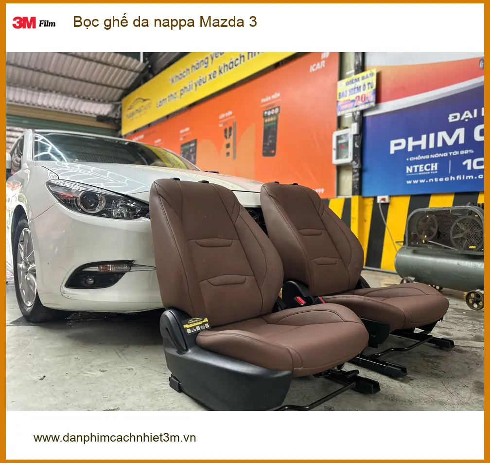 Anh Khải bọc ghế da nappa Mazda 3 ở Gò Vấp, nâng tầm không gian nội thất