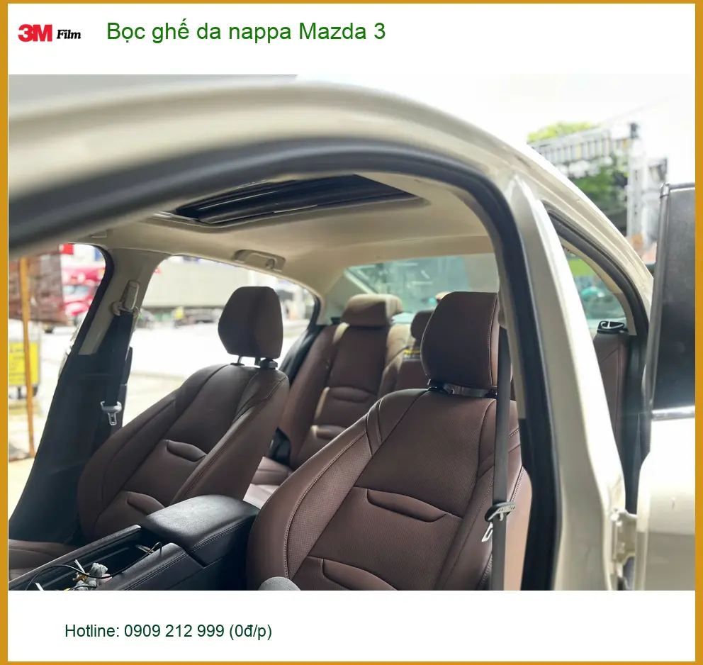 Anh Khải bọc ghế da nappa Mazda 3 ở Gò Vấp, nâng tầm không gian nội thất ảnh thực tế 4