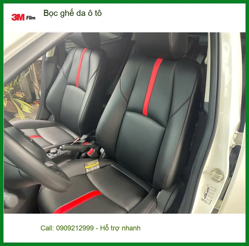 Chị Thùy Trang bọc ghế da ô tô Mitsubishi Attrage tại Quận Phú Nhuận