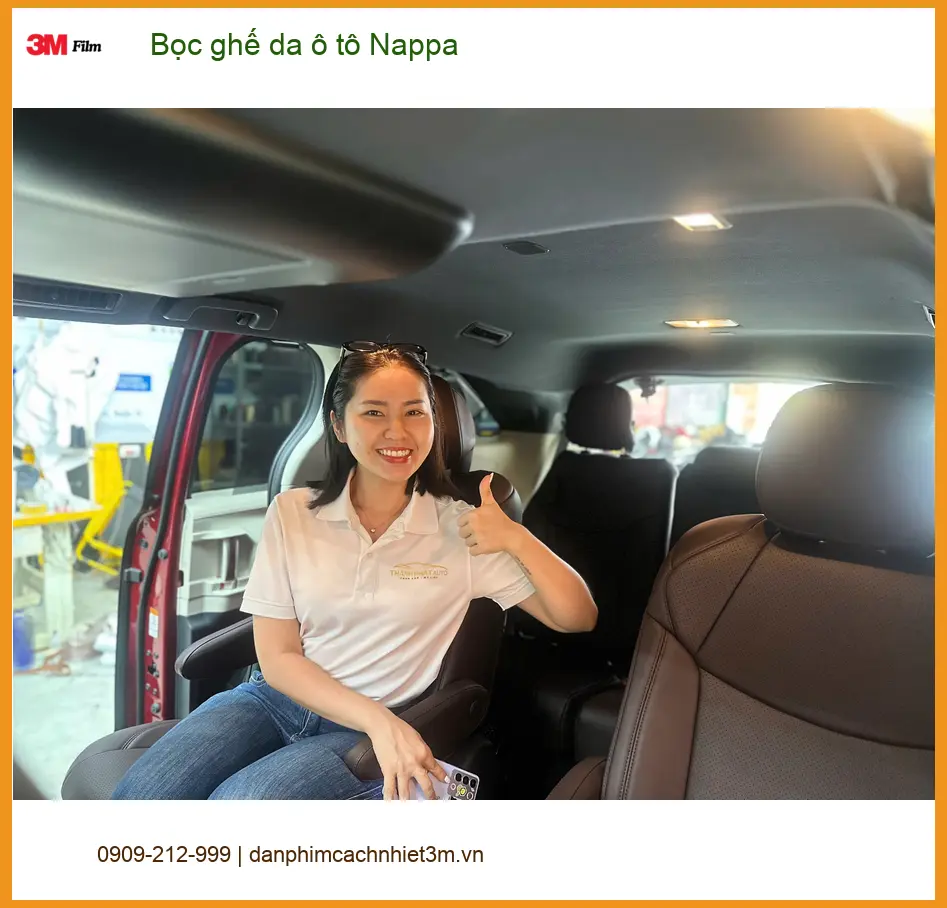 Chị Thảo bọc ghế da Nappa cho Hyundai Accent tại Quận 2