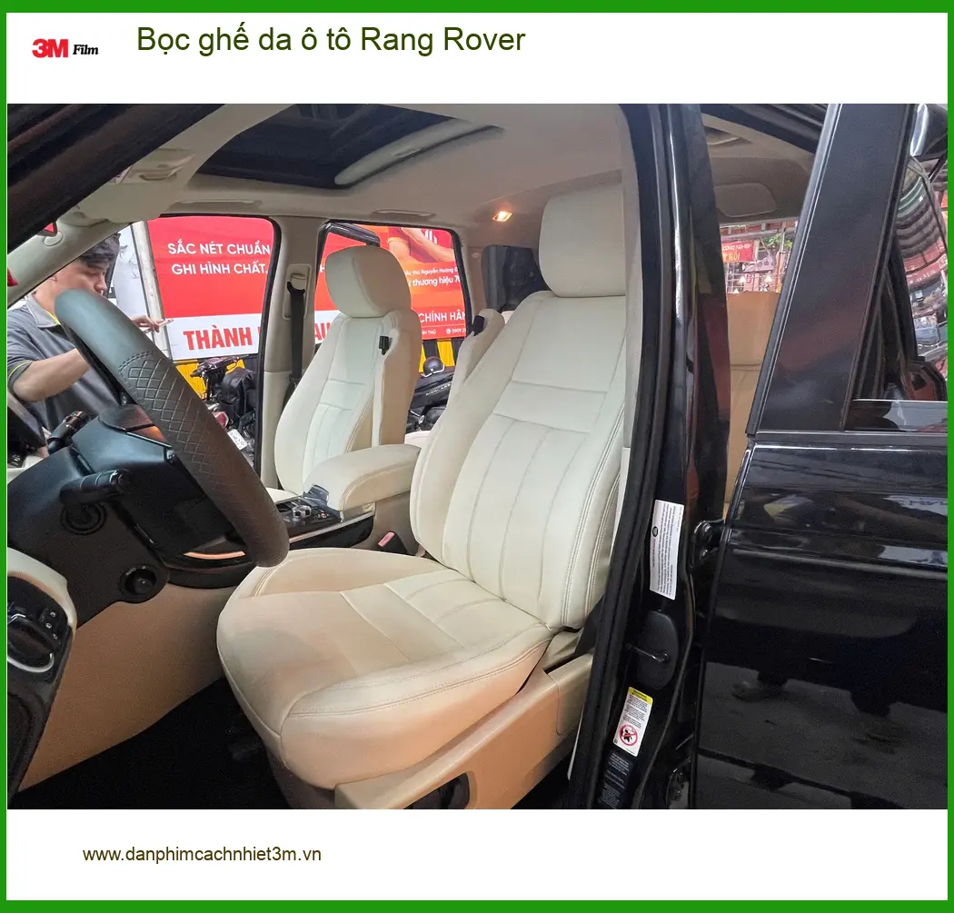 Chú Khang bọc ghế da ô tô Rang Rover tại Quận 3 để nội thất sang trọng, bền đẹp ảnh thực tế 5
