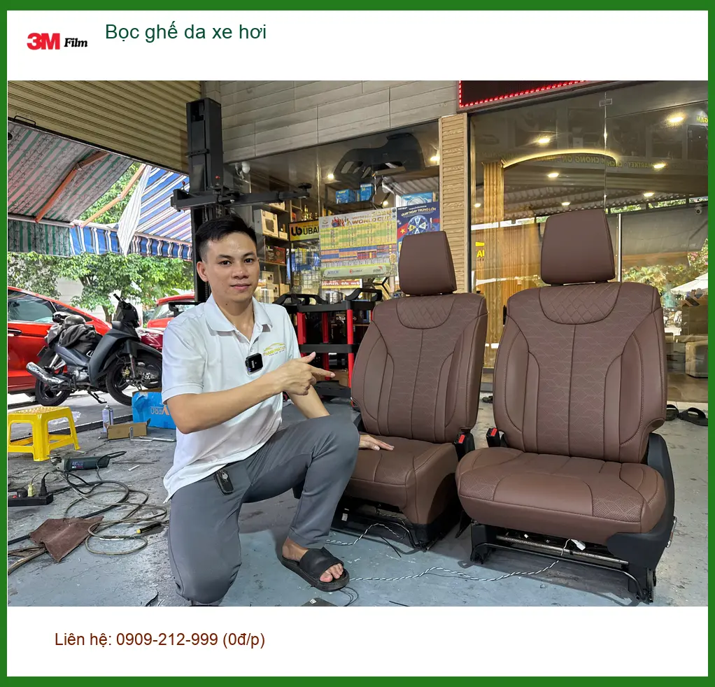 Chị Thảo bọc ghế da xe hơi VinFast Lux A2.0 tại Quận 10 để nâng tầm nội thất sang trọng ảnh thực tế 3