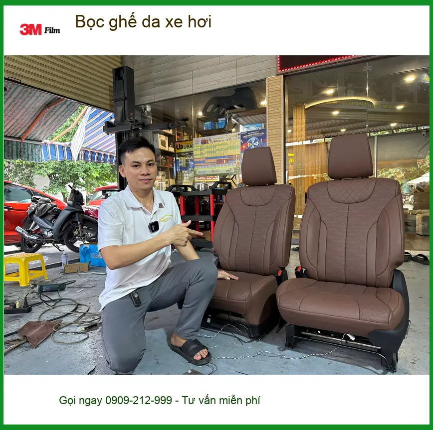 Chị Thanh Thúy bọc ghế da Hyundai Accent tại Cần Giờ để nội thất sang trọng ảnh thực tế 2