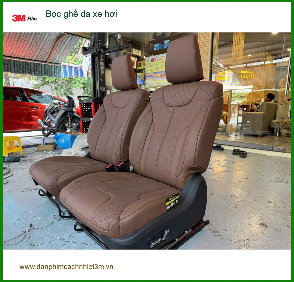 Chị Thanh Thúy bọc ghế da Hyundai Accent tại Cần Giờ để nội thất sang trọng ảnh thực tế 3