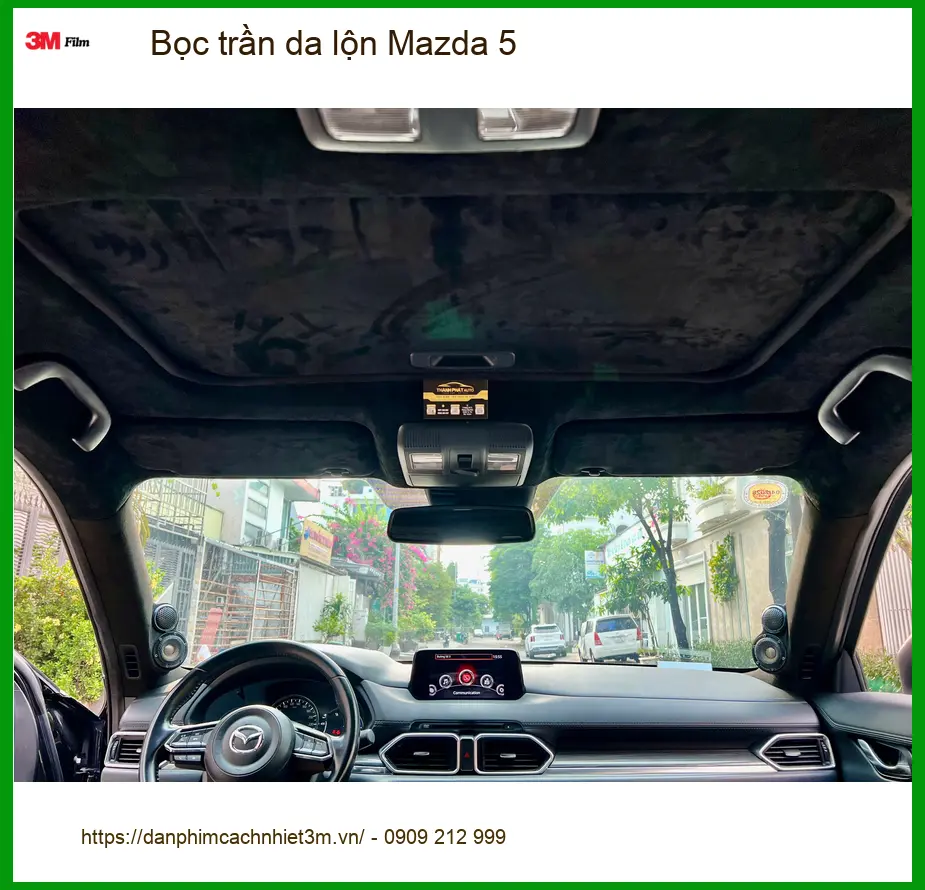 Anh Phát Mazda 5 bọc trần da lộn Quận 1 cho nội thất thêm đẳng cấp ảnh thực tế 2