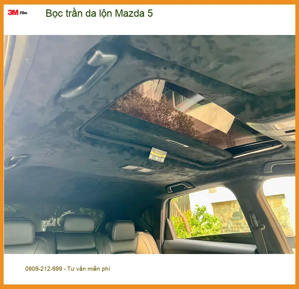 Anh Phát Mazda 5 bọc trần da lộn Quận 1 cho nội thất thêm đẳng cấp ảnh thực tế 3