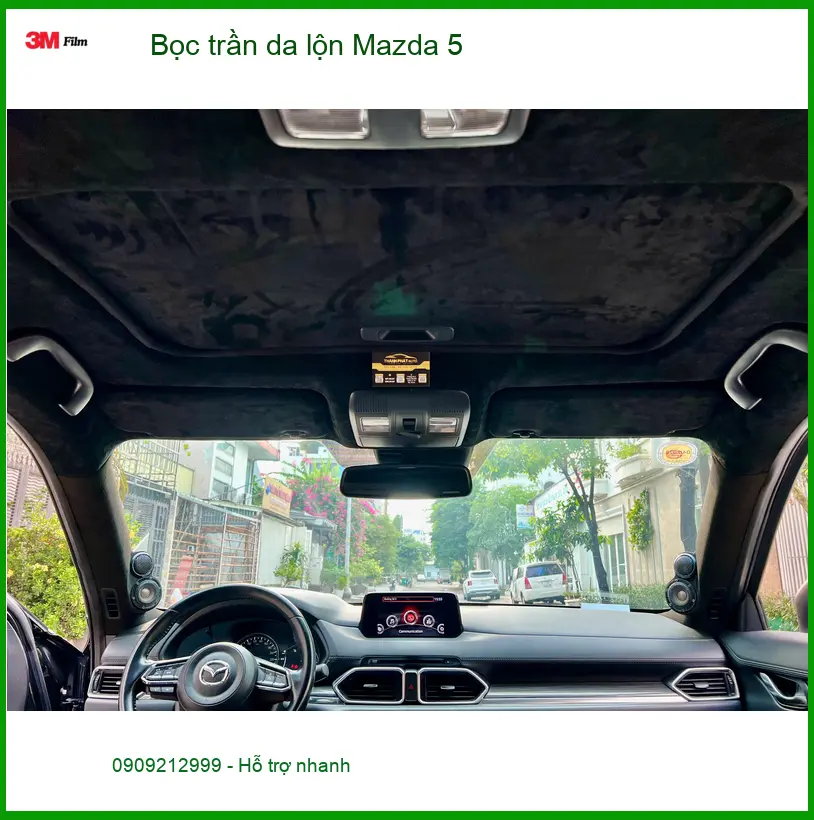 Chị Loan bọc trần da lộn Mazda 5 tại Quận 2 để nâng tầm không gian nội thất ảnh thực tế 2