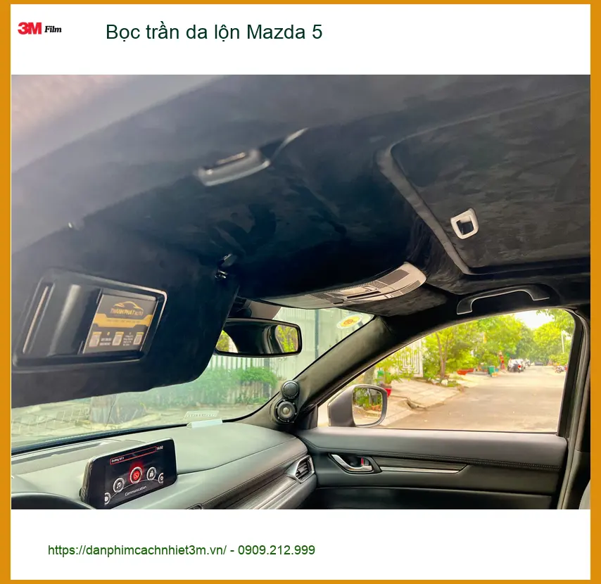 Chị Loan bọc trần da lộn Mazda 5 tại Quận 2 để nâng tầm không gian nội thất ảnh thực tế 3