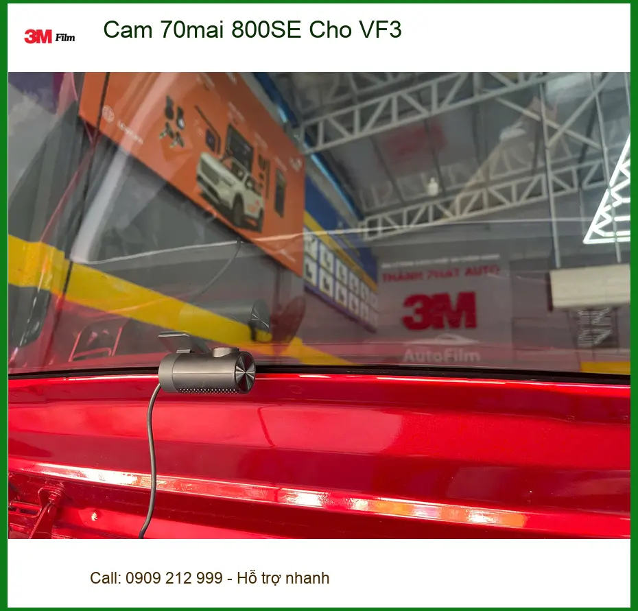 Chú Minh lắp camera 70mai 800SE cho VinFast VF3 tại Quận 7 để an tâm lái xe