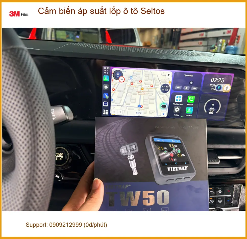 Anh Kiên lắp cảm biến áp suất lốp Seltos chính hãng tại Quận 1 ảnh thực tế 2