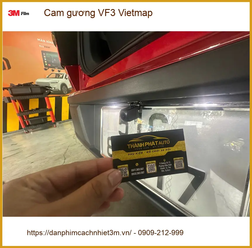 Chị Diệp lắp Cam gương Vietmap cho VinFast VF3 tại Quận 2 uy tín
