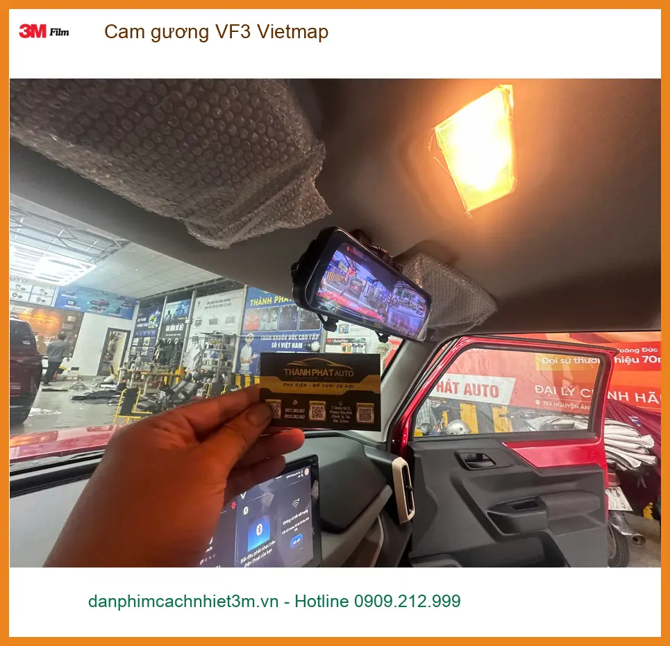 Chị Diệp lắp Cam gương Vietmap cho VinFast VF3 tại Quận 2 uy tín ảnh thực tế 3