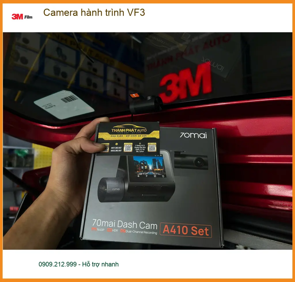 Chị Thanh lắp Camera hành trình VinFast VF3 tại Quận Gò Vấp để yên tâm lái xe