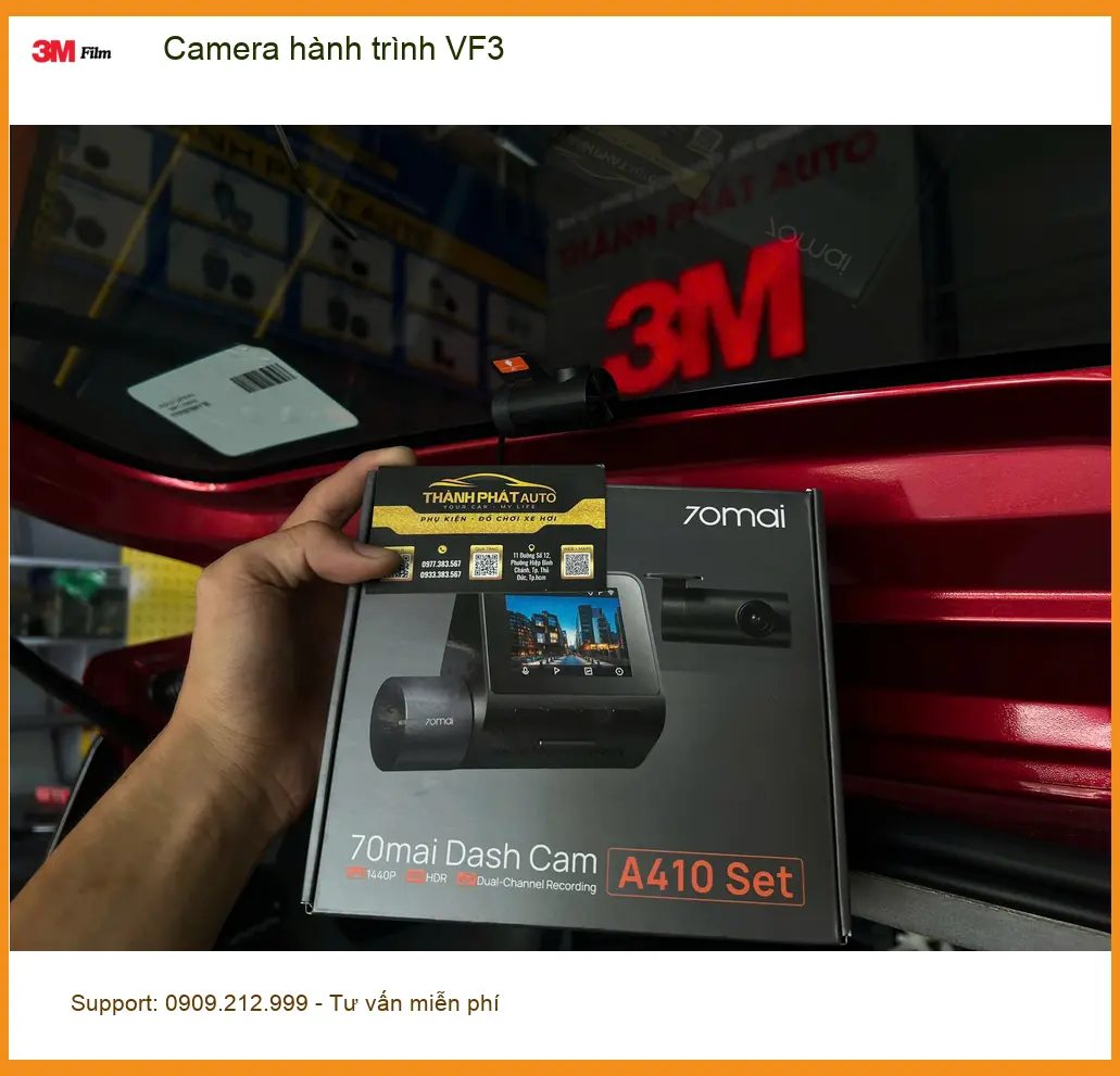 Anh Khang lắp camera hành trình VinFast VF3 tại Quận 2 để ghi lại hành trình rõ nét