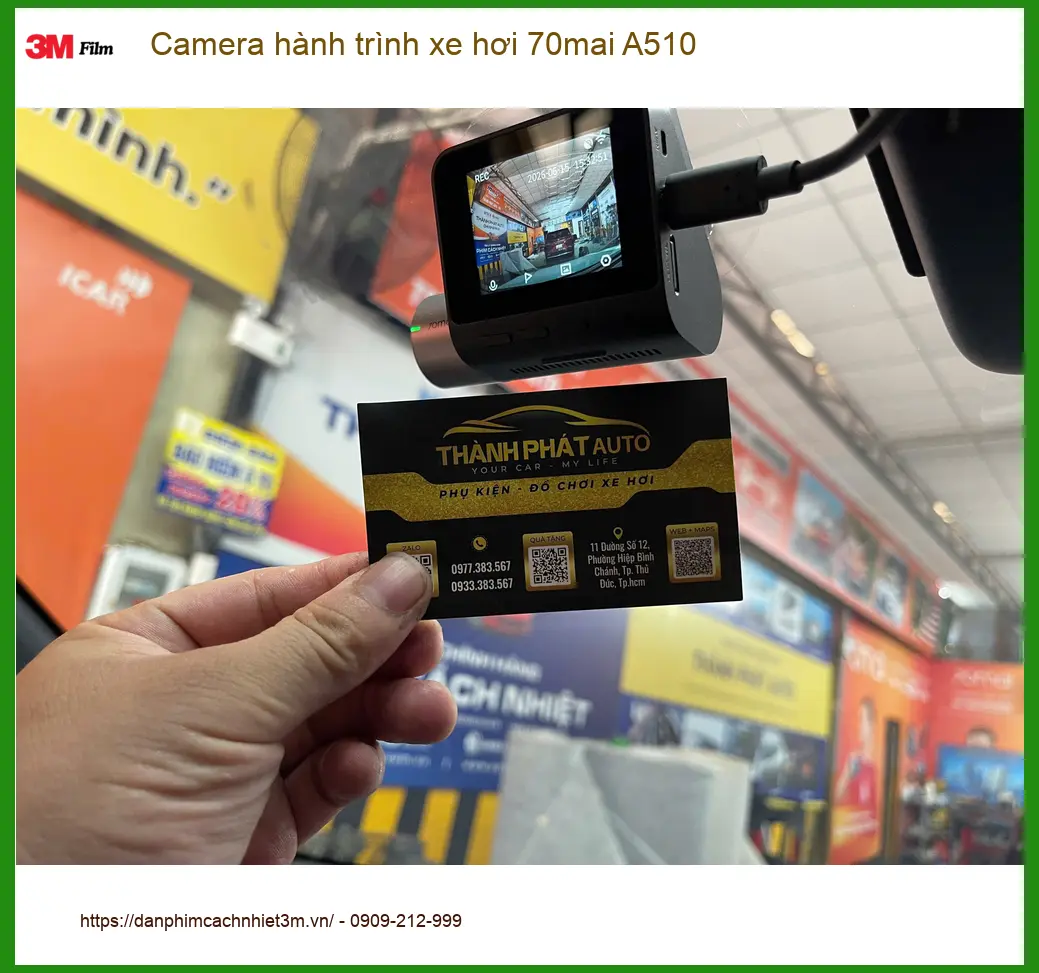 Chị Lan Anh lắp Camera hành trình 70mai A510 cho Accent tại Thủ Đức