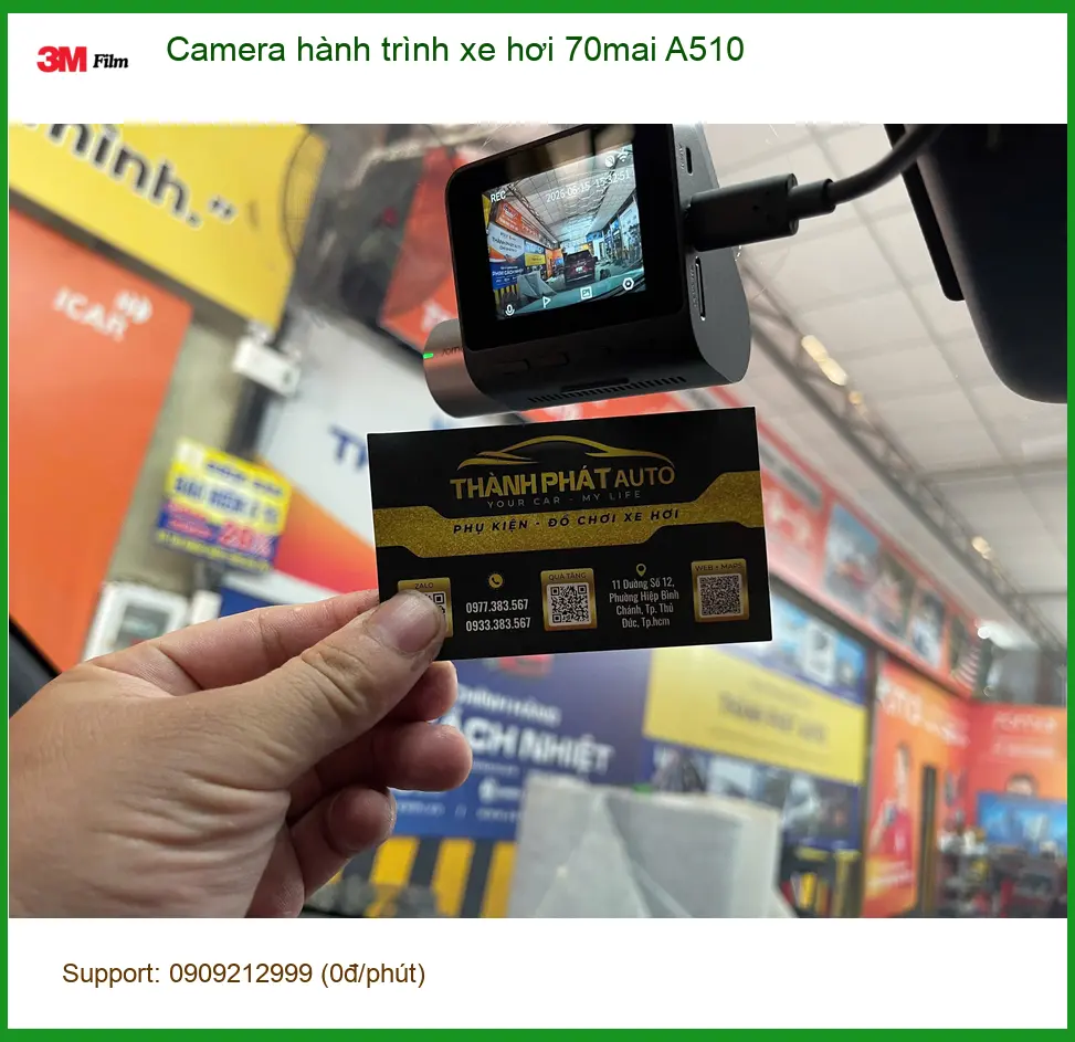 Anh Long VinFast Lux A lắp Camera hành trình xe hơi 70mai A510 tại Hóc Môn
