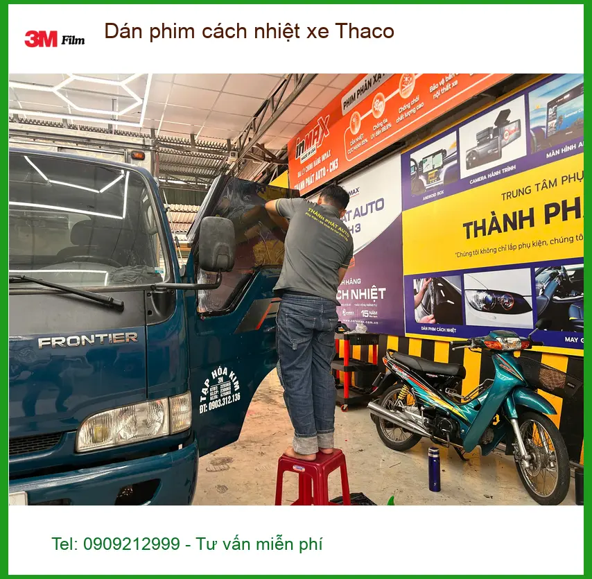 Anh Lộc dán phim cách nhiệt xe Thaco Frontier tại Quận Huyện Củ Chi chống nóng ảnh thực tế 3