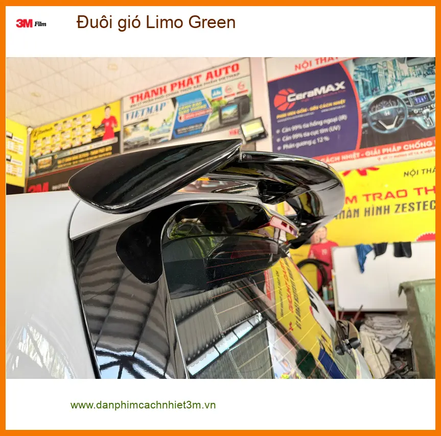 Chị Thảo lắp đuôi gió Limo Green cho VinFast Lux A2.0 tại Cần Giờ để tăng tính thể thao