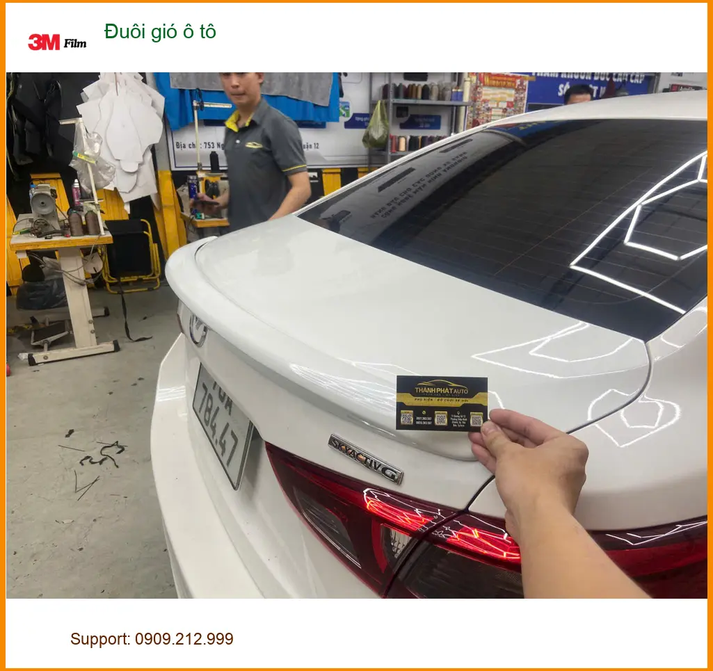 Chú Cường lắp đuôi gió ô tô cho Hyundai Accent tại Bình Chánh tăng tính thể thao ảnh thực tế 3