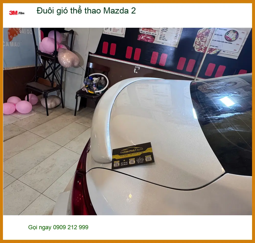 Anh Bách lắp đuôi gió thể thao Mazda 2 tại Quận Tân Phú để tăng vẻ cá tính ảnh thực tế 3