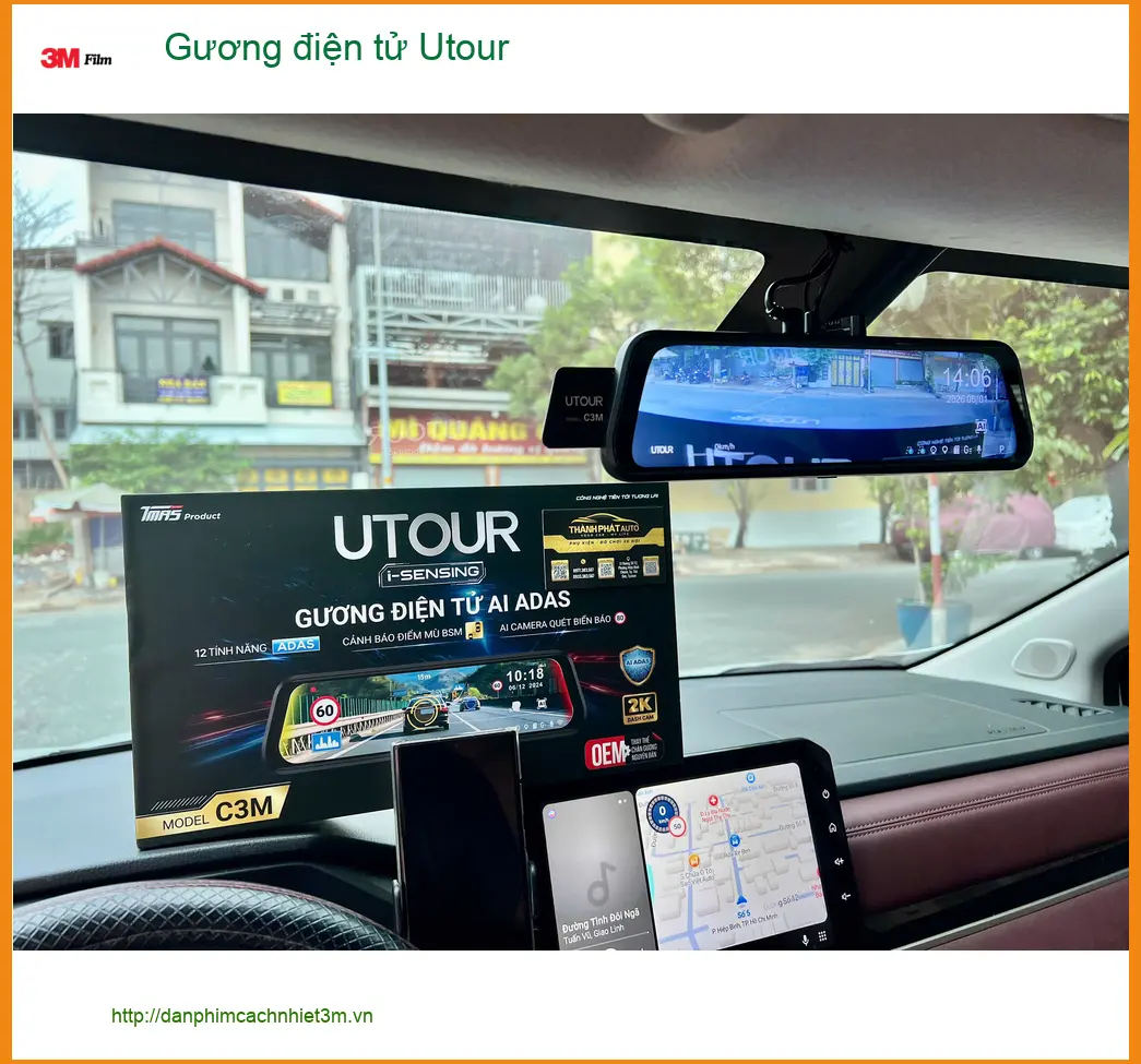 Anh Minh lắp Gương điện tử Utour cho Kia Seltos ở Quận 11.
