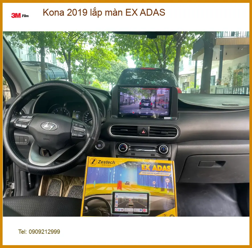 Anh Kiên lắp màn EX ADAS Kona 2019 tại Quận 7 nâng cao an toàn khi lái ảnh thực tế 3