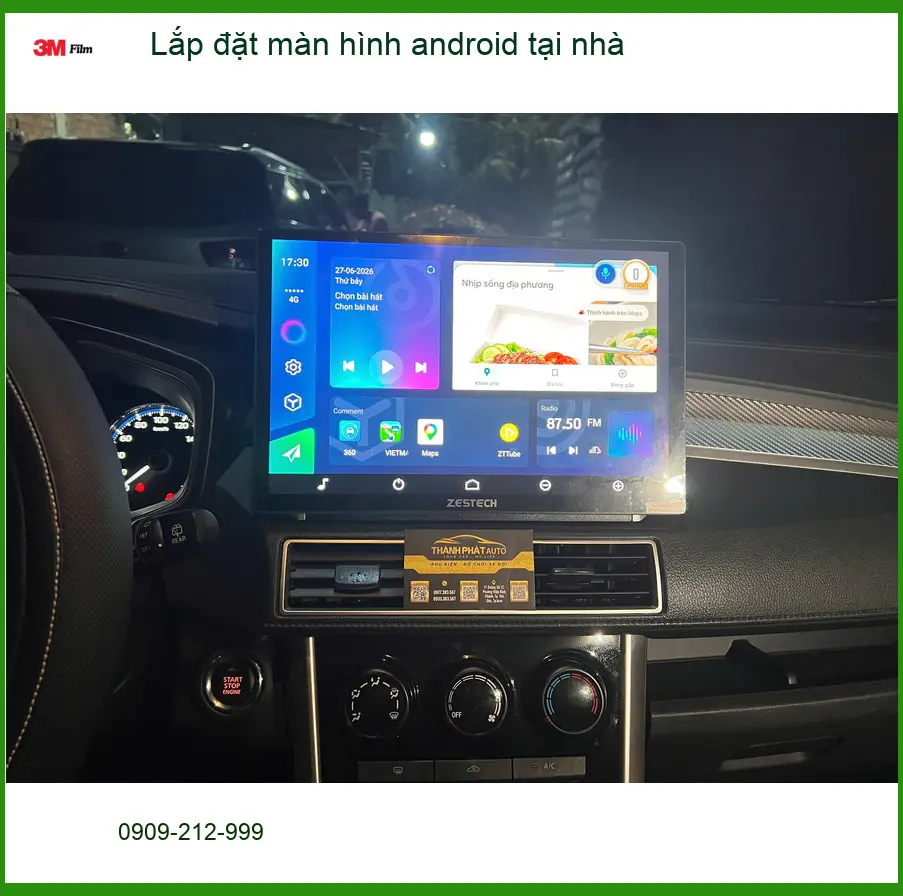 Chú Minh lắp màn hình Android cho Hyundai Accent tại nhà Quận 2 để tiện làm việc và giải trí